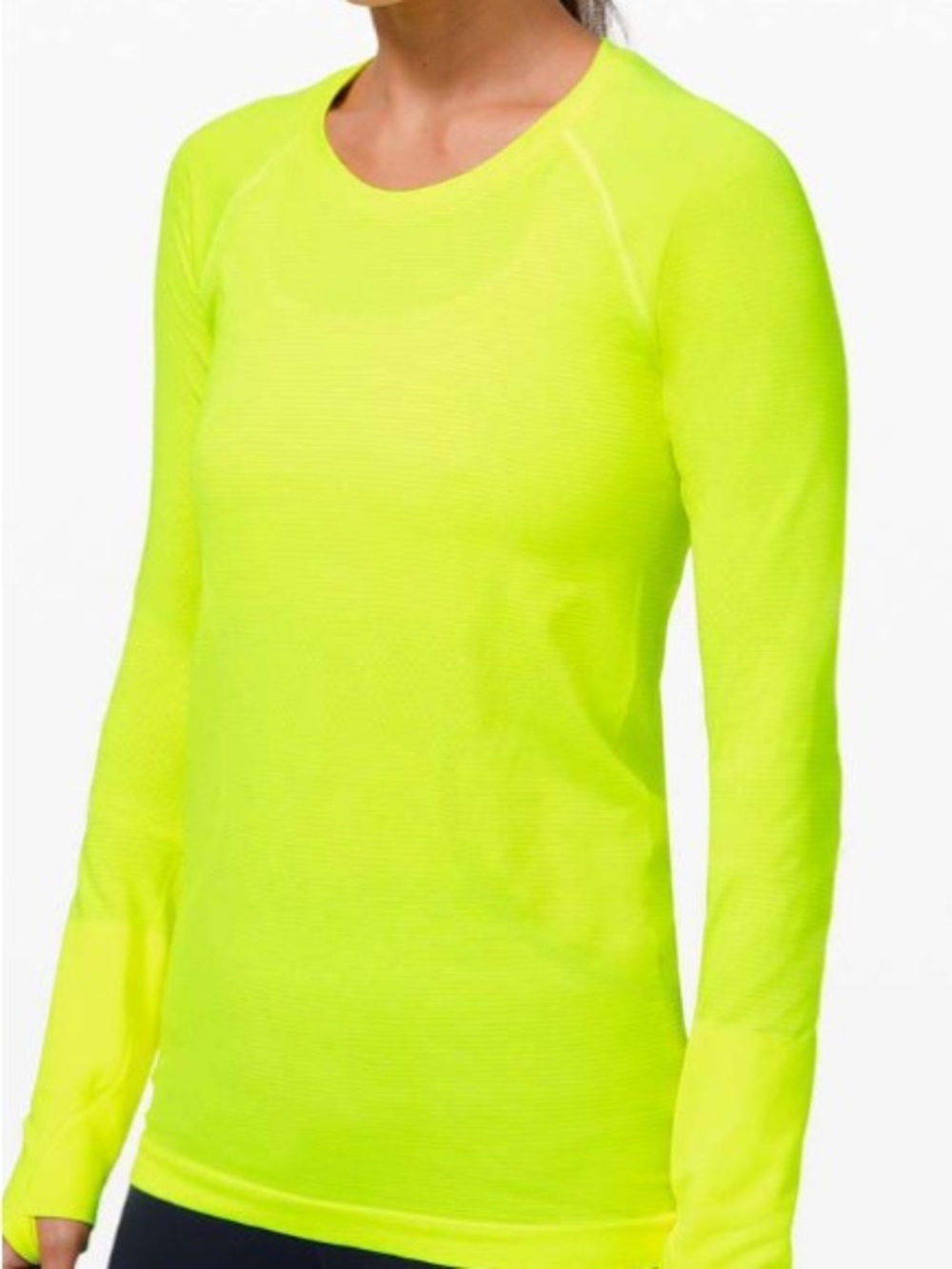 Lululemon Swiftly Tech Long Sleeve 2.0 Waist Length In Highlight Yellow Size 8 - Picture 2 of 9